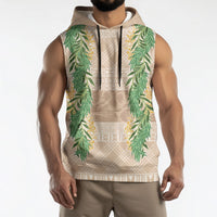 Hawai'i Paniolo Maile Twisted Lei Sleeveless Hoodie Almond Brown