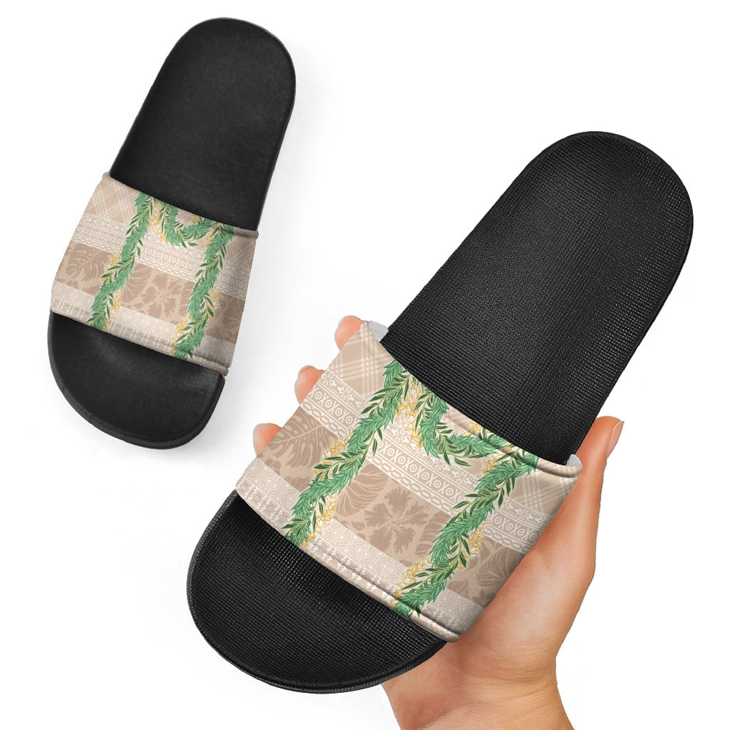 Hawai'i Paniolo Maile Twisted Lei Slide Sandals Almond Brown LT7 - Polynesian Pride