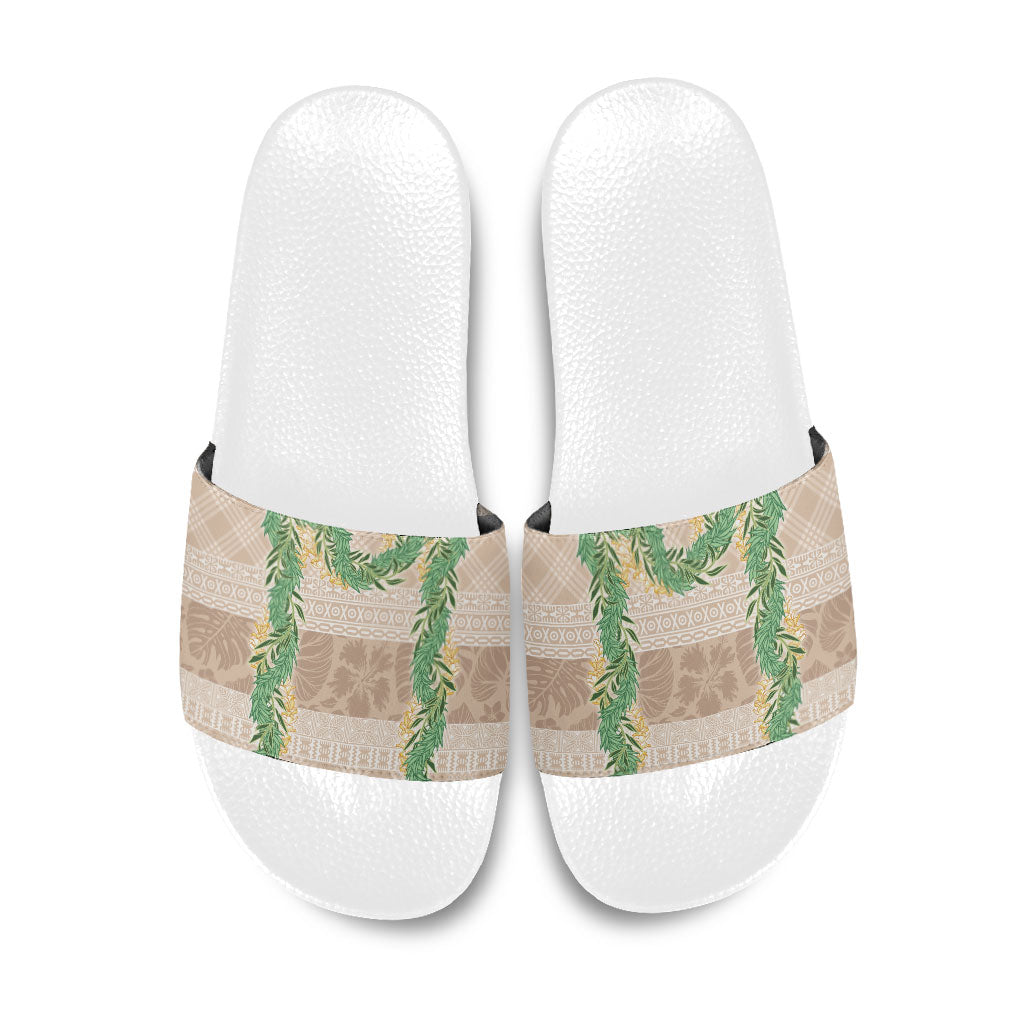 Hawai'i Paniolo Maile Twisted Lei Slide Sandals Almond Brown LT7 Brown - Polynesian Pride