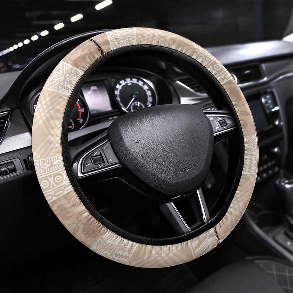 Hawai'i Paniolo Maile Twisted Lei Steering Wheel Cover Almond Brown