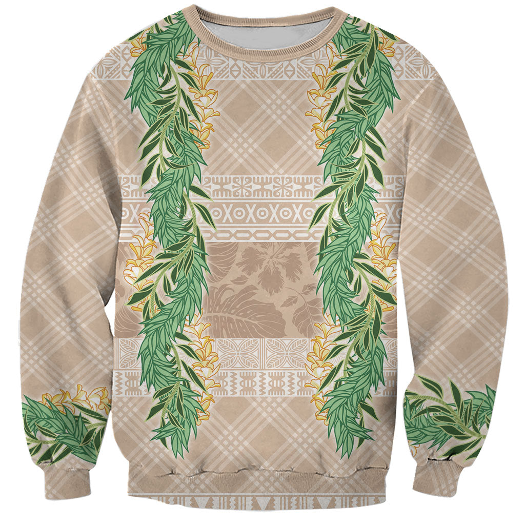 Hawai'i Paniolo Maile Twisted Lei Sweatshirt Almond Brown