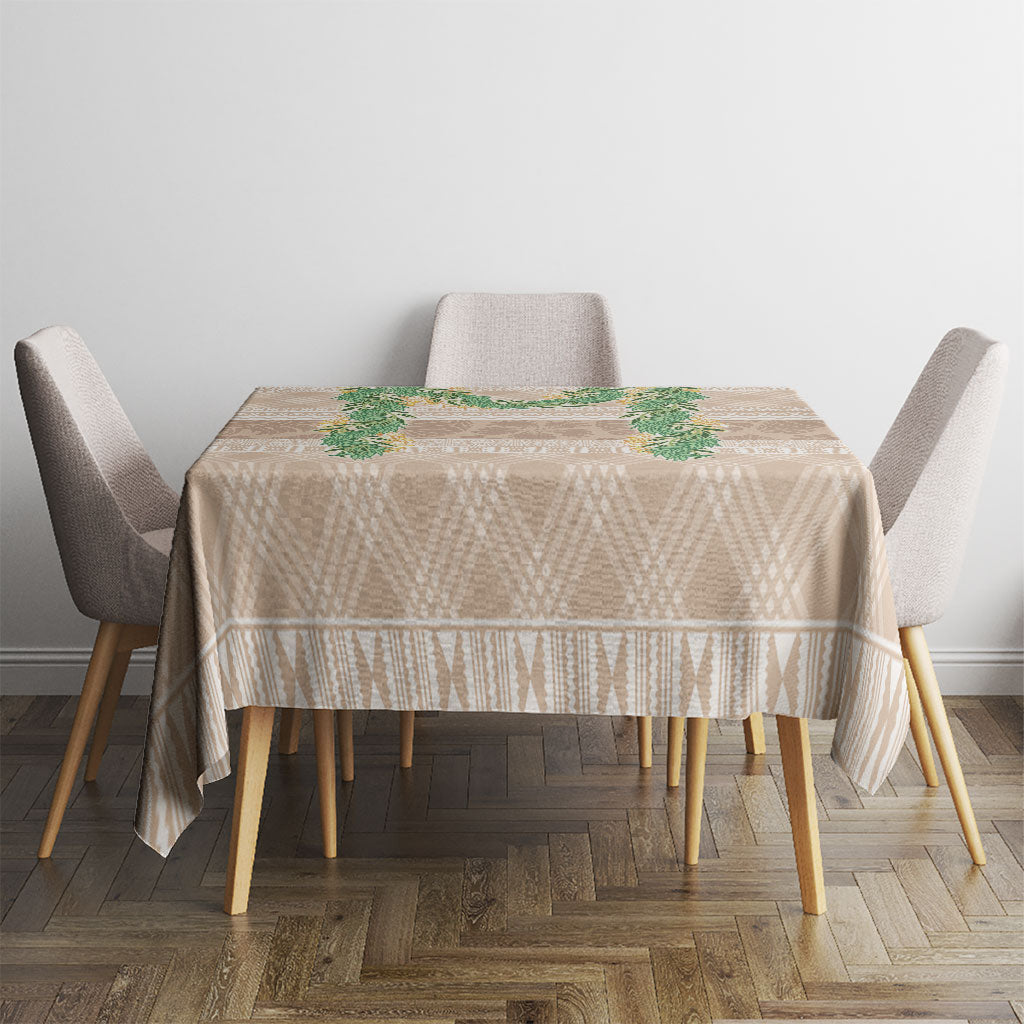 Hawai'i Paniolo Maile Twisted Lei Tablecloth Almond Brown