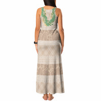 Hawai'i Paniolo Maile Twisted Lei Tank Maxi Dress Almond Brown