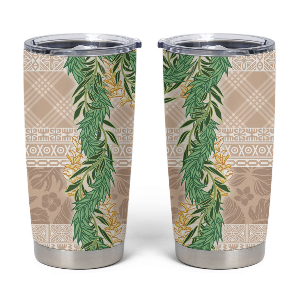 Hawai'i Paniolo Maile Twisted Lei Tumbler Cup Almond Brown