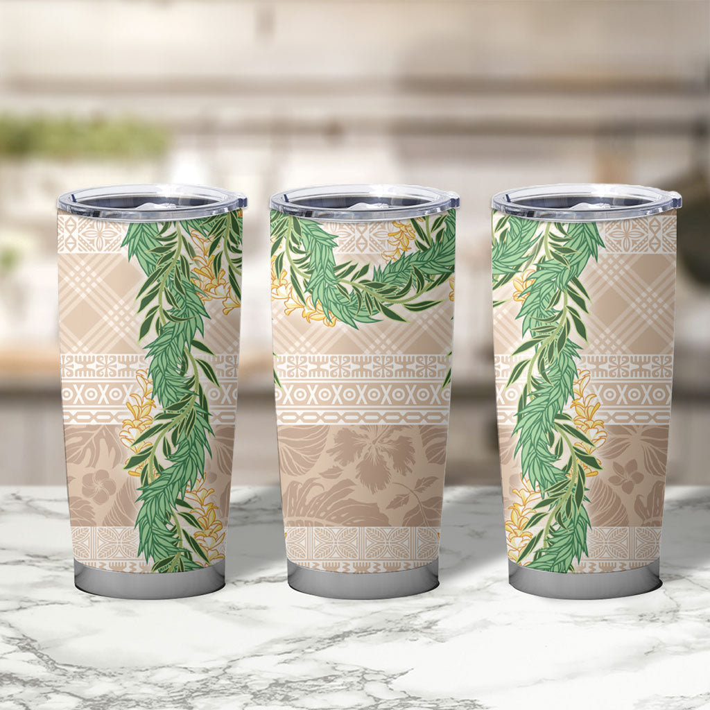 Hawai'i Paniolo Maile Twisted Lei Tumbler Cup Almond Brown