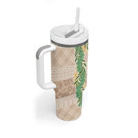 Hawai'i Paniolo Maile Twisted Lei Tumbler With Handle Almond Brown