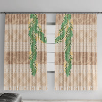 Hawai'i Paniolo Maile Twisted Lei Window Curtain Almond Brown