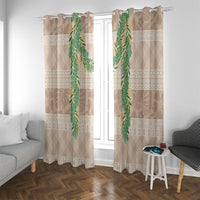 Hawai'i Paniolo Maile Twisted Lei Window Curtain Almond Brown