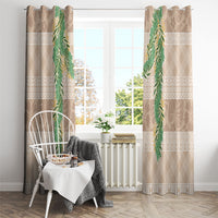 Hawai'i Paniolo Maile Twisted Lei Window Curtain Almond Brown
