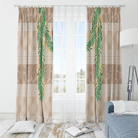 Hawai'i Paniolo Maile Twisted Lei Window Curtain Almond Brown