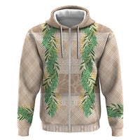 Hawai'i Paniolo Maile Twisted Lei Zip Hoodie Almond Brown