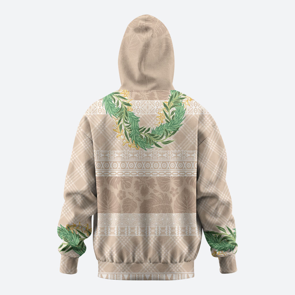 Hawai'i Paniolo Maile Twisted Lei Zip Hoodie Almond Brown