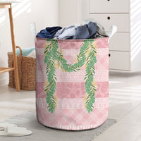 Hawai'i Paniolo Maile Twisted Lei Laundry Basket Dusty Rose