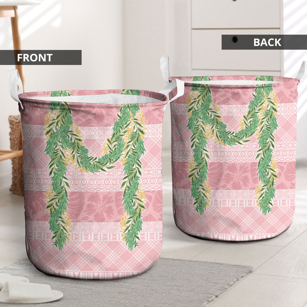 Hawai'i Paniolo Maile Twisted Lei Laundry Basket Dusty Rose