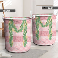 Hawai'i Paniolo Maile Twisted Lei Laundry Basket Dusty Rose