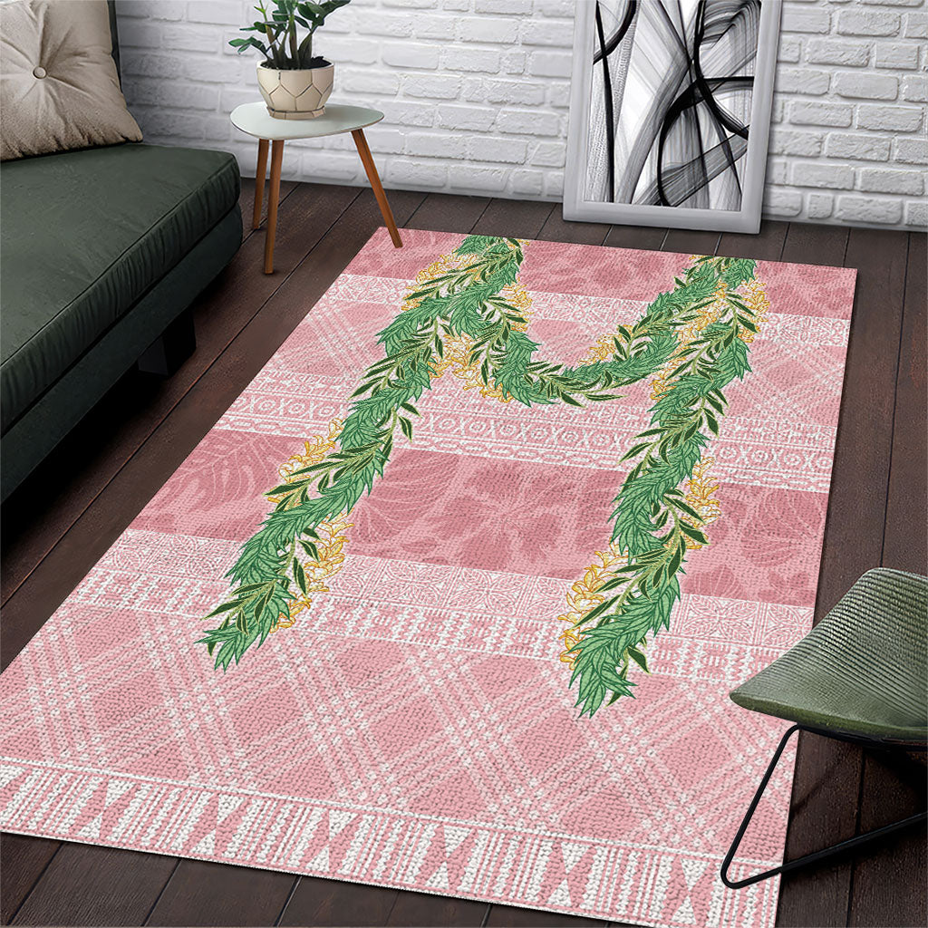 Hawai'i Paniolo Maile Twisted Lei Area Rug Dusty Rose