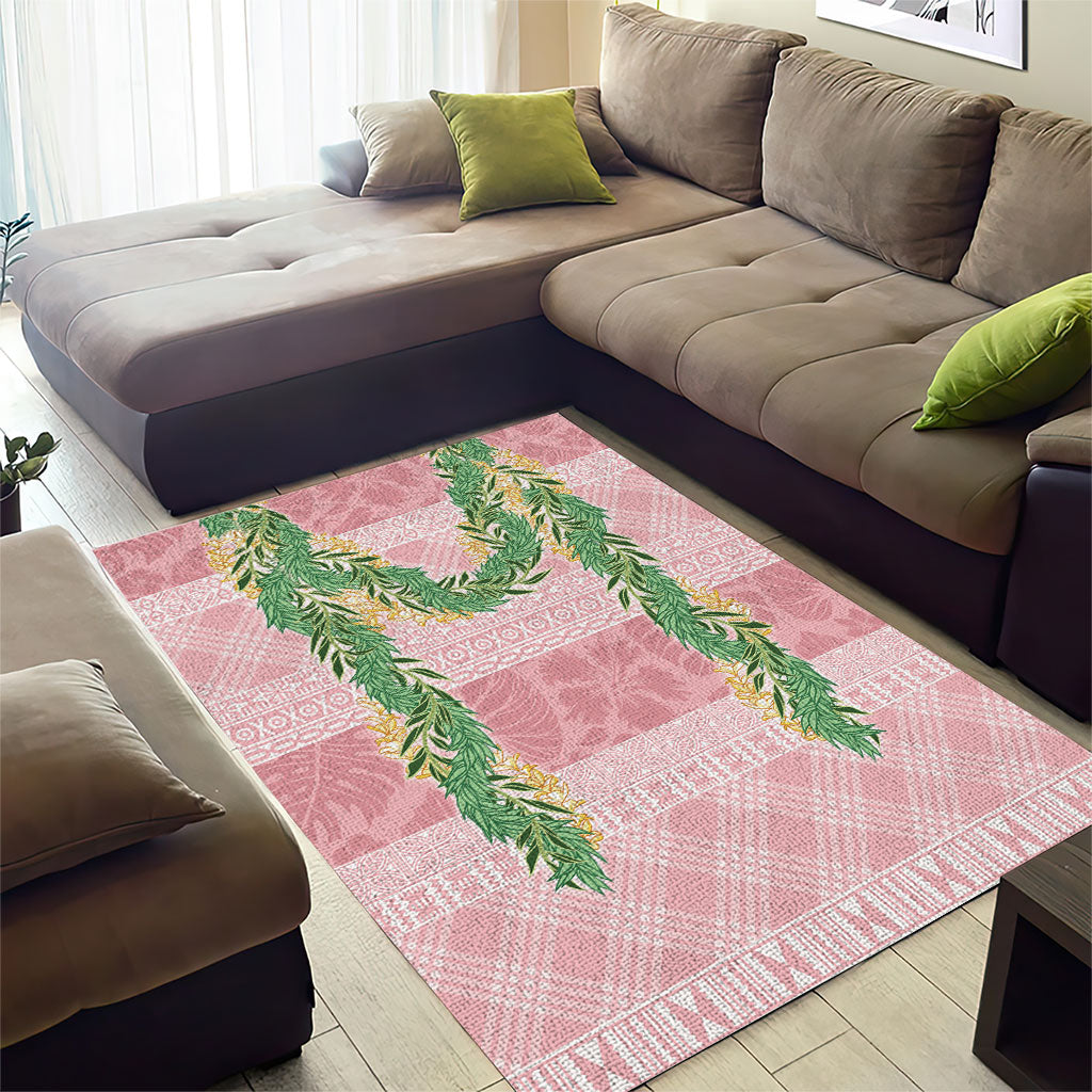 Hawai'i Paniolo Maile Twisted Lei Area Rug Dusty Rose