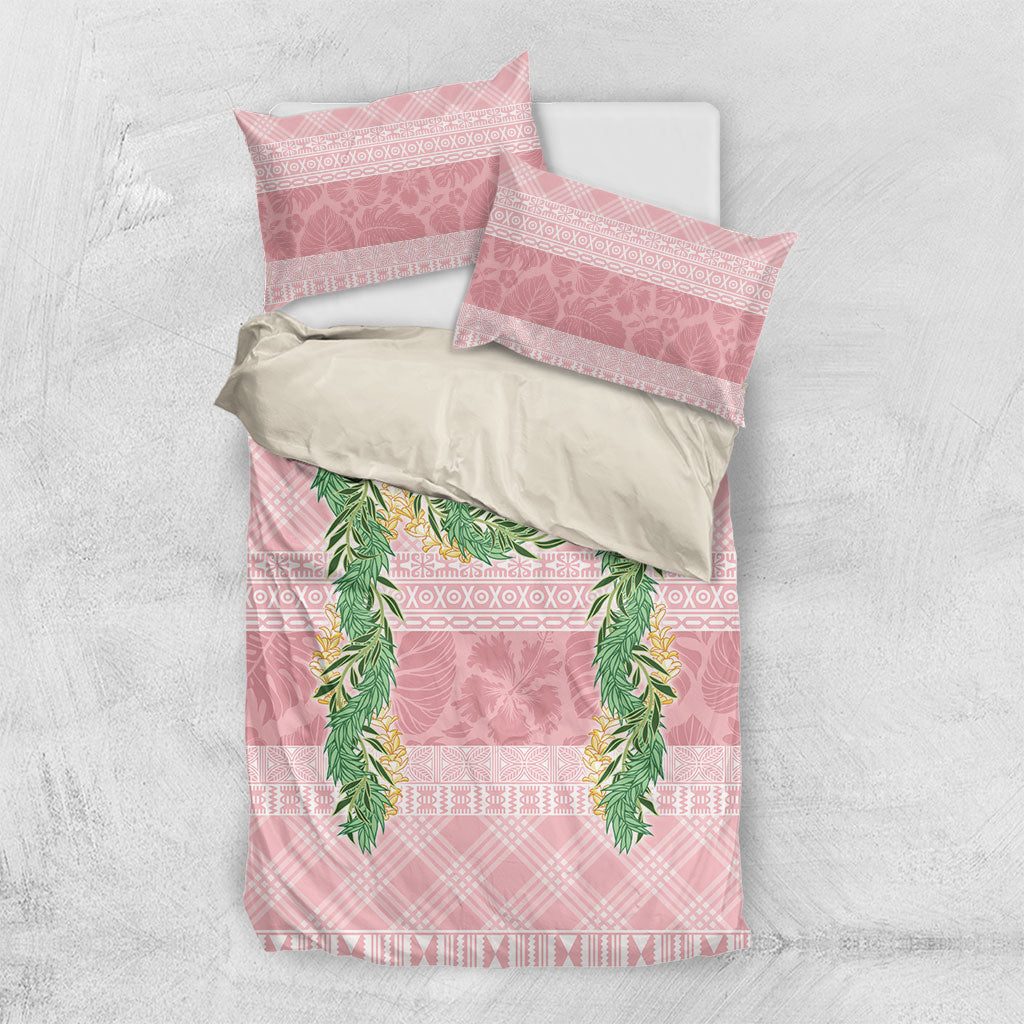 Hawai'i Paniolo Maile Twisted Lei Bedding Set Dusty Rose