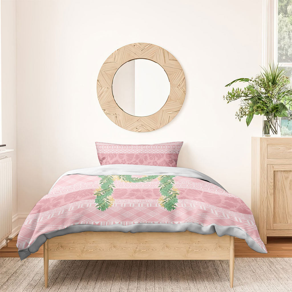 Hawai'i Paniolo Maile Twisted Lei Bedding Set Dusty Rose