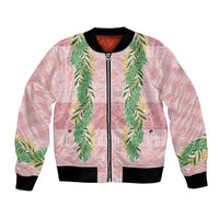 Hawai'i Paniolo Maile Twisted Lei Bomber Jacket Dusty Rose