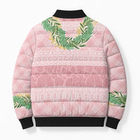 Hawai'i Paniolo Maile Twisted Lei Bomber Puffer Jacket Dusty Rose