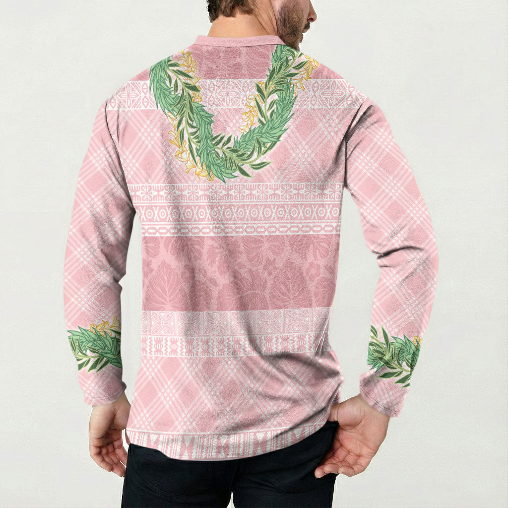 Hawai'i Paniolo Maile Twisted Lei Button Sweatshirt Dusty Rose