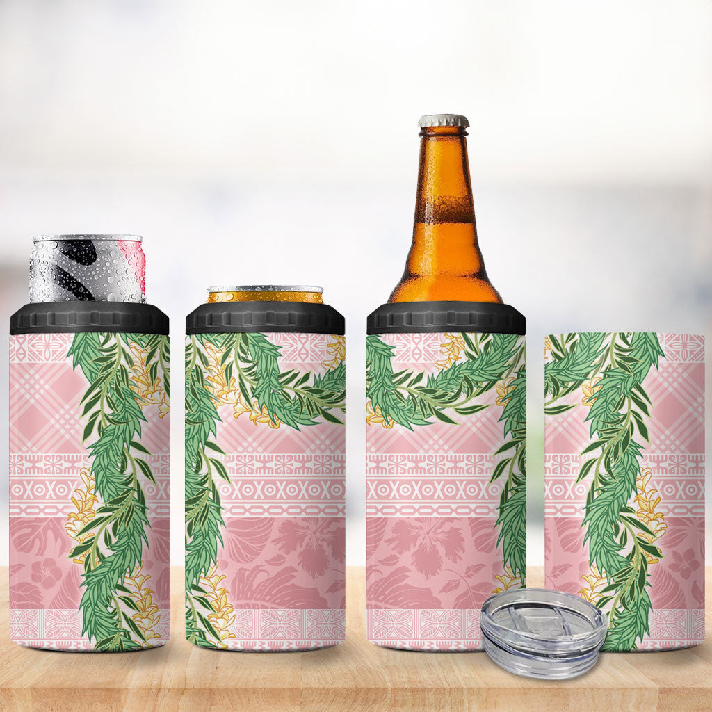 Hawai'i Paniolo Maile Twisted Lei 4 in 1 Can Cooler Tumbler Dusty Rose