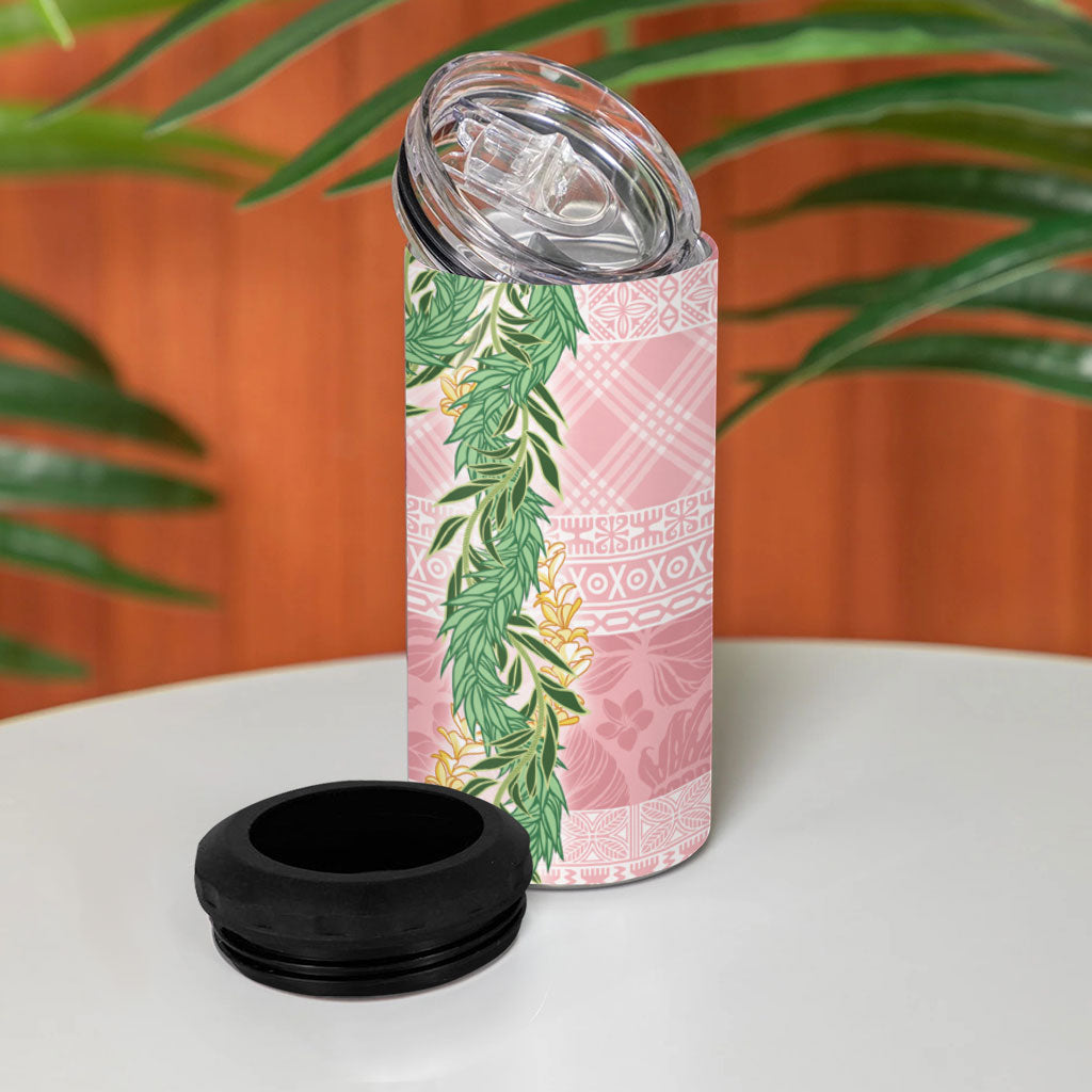 Hawai'i Paniolo Maile Twisted Lei 4 in 1 Can Cooler Tumbler Dusty Rose