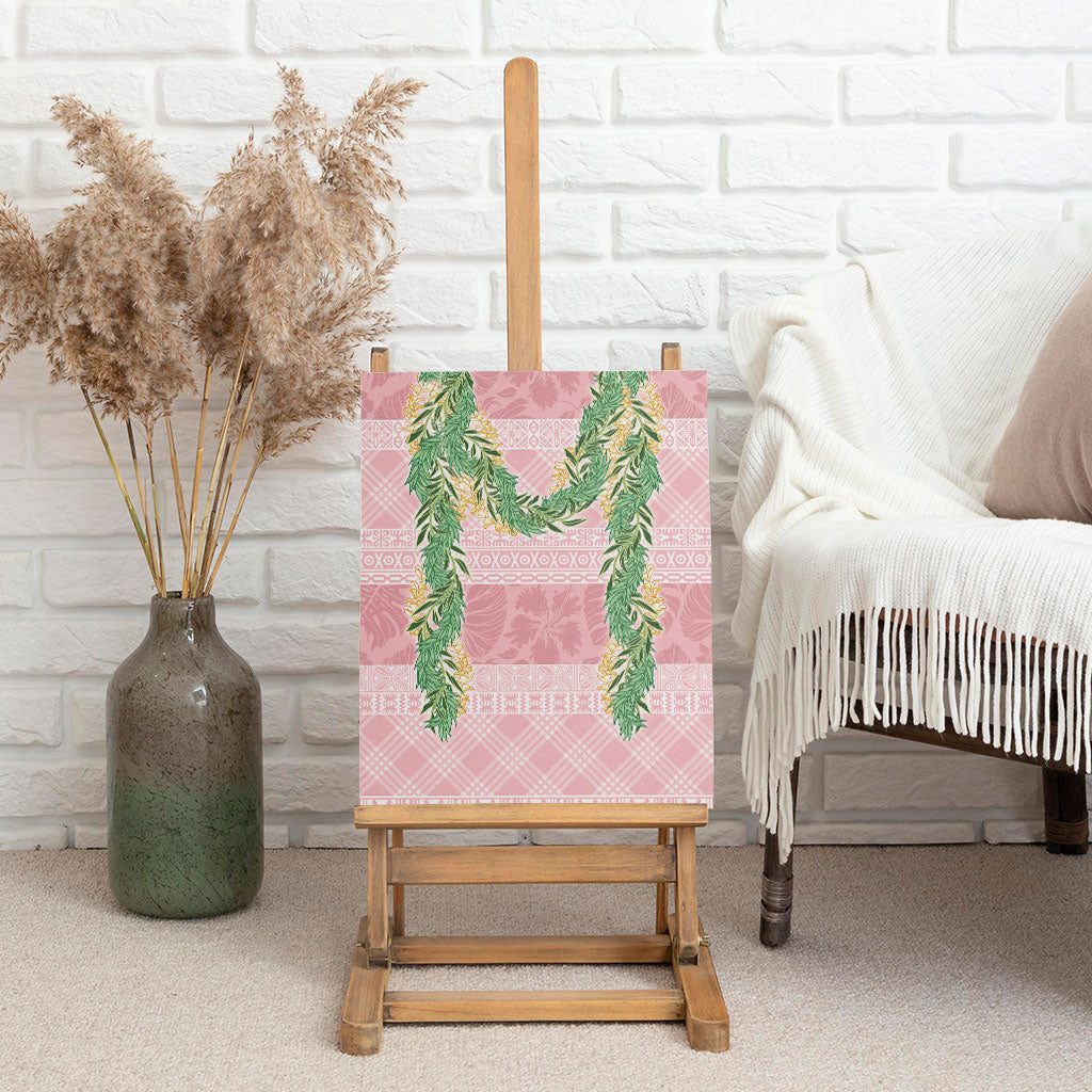 Hawai'i Paniolo Maile Twisted Lei Canvas Wall Art Dusty Rose