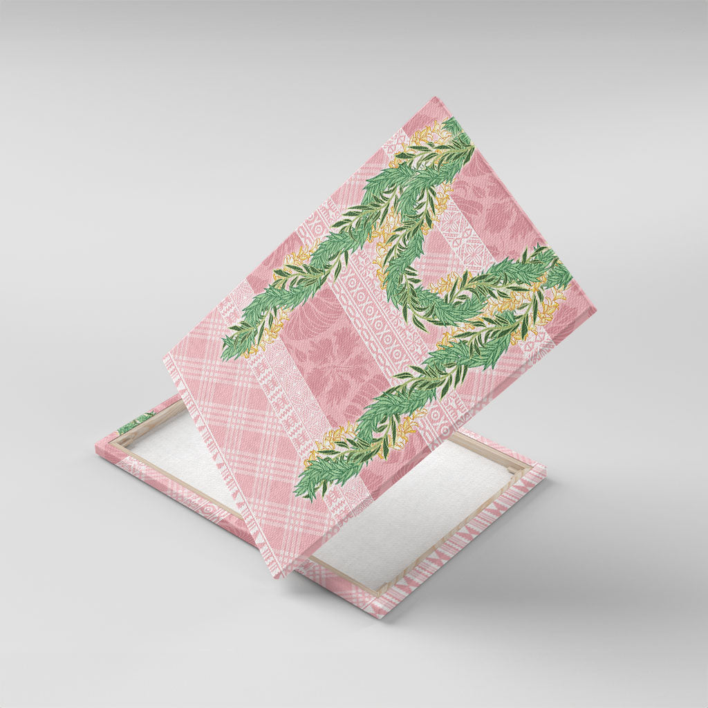 Hawai'i Paniolo Maile Twisted Lei Canvas Wall Art Dusty Rose