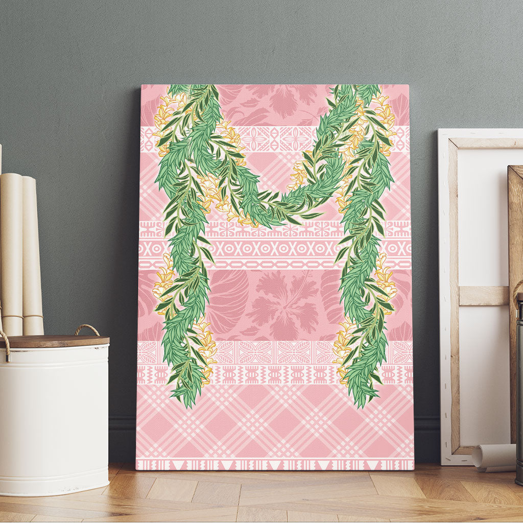 Hawai'i Paniolo Maile Twisted Lei Canvas Wall Art Dusty Rose