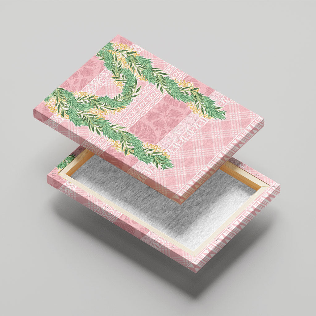 Hawai'i Paniolo Maile Twisted Lei Canvas Wall Art Dusty Rose