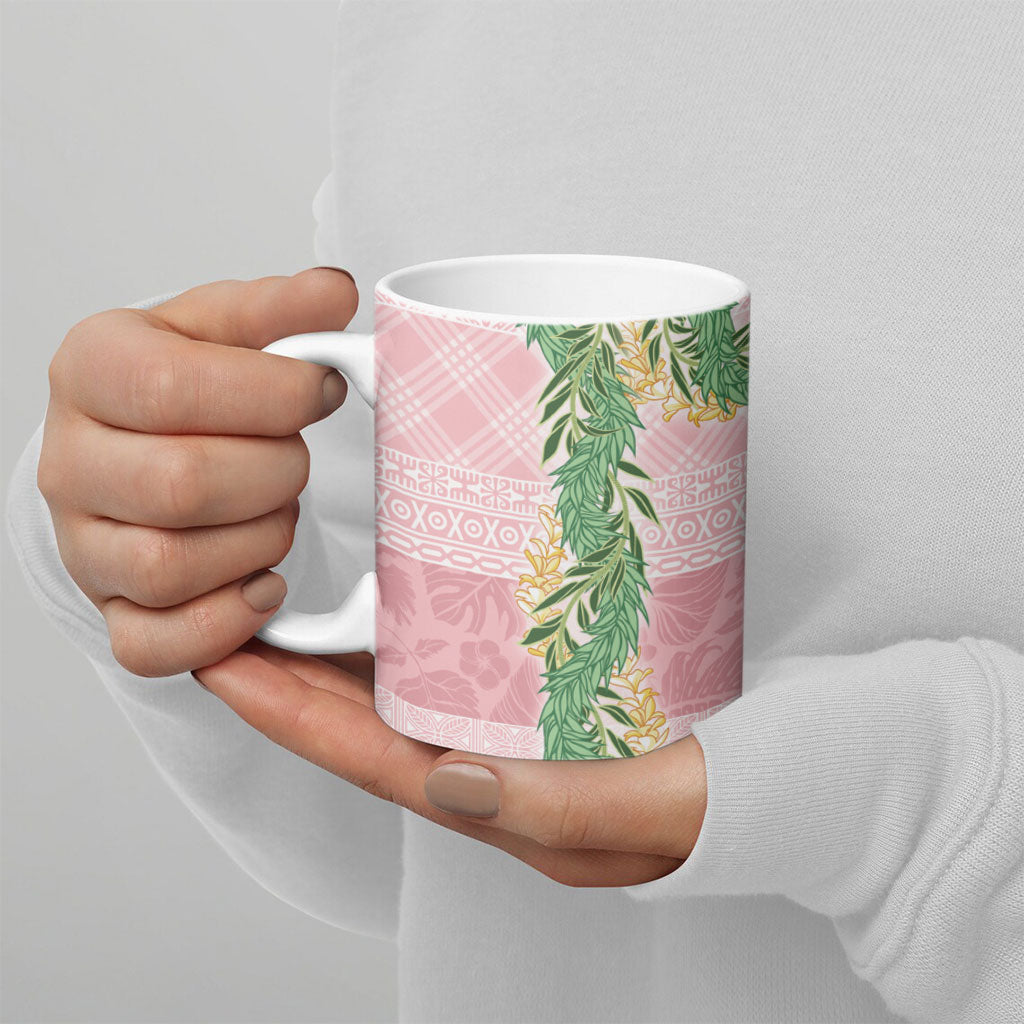 Hawai'i Paniolo Maile Twisted Lei Ceramic Mug Dusty Rose