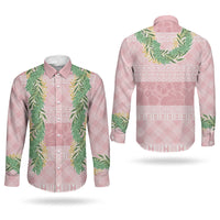 Hawai'i Paniolo Maile Twisted Lei Couples Matching Mermaid Dress and Long Sleeve Button Shirt Dusty Rose