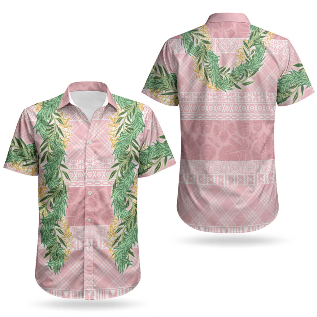 Hawai'i Paniolo Maile Twisted Lei Couples Matching Summer Maxi Dress and Hawaiian Shirt Dusty Rose