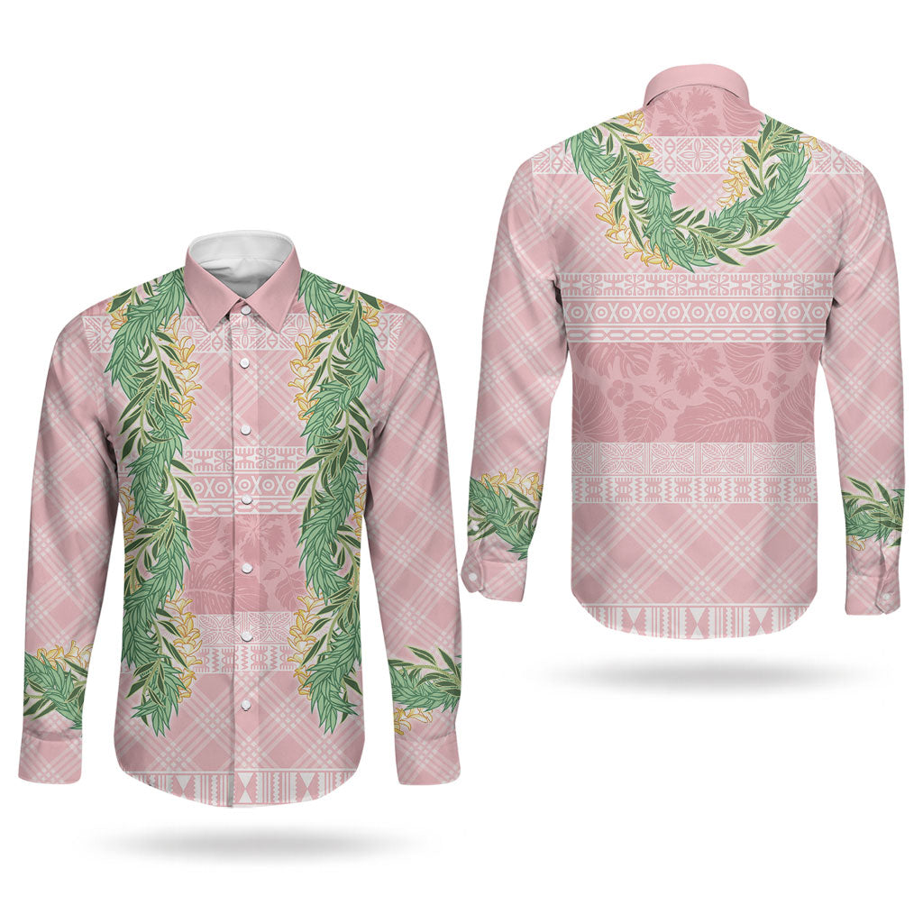 Hawai'i Paniolo Maile Twisted Lei Couples Matching Summer Maxi Dress and Long Sleeve Button Shirt Dusty Rose