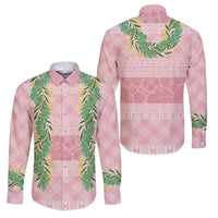 Hawai'i Paniolo Maile Twisted Lei Family Matching Short Sleeve Bodycon Dress and Hawaiian Shirt Dusty Rose