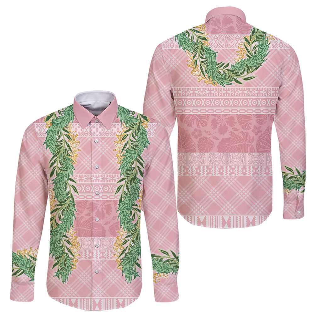 Hawai'i Paniolo Maile Twisted Lei Family Matching Summer Maxi Dress and Hawaiian Shirt Dusty Rose