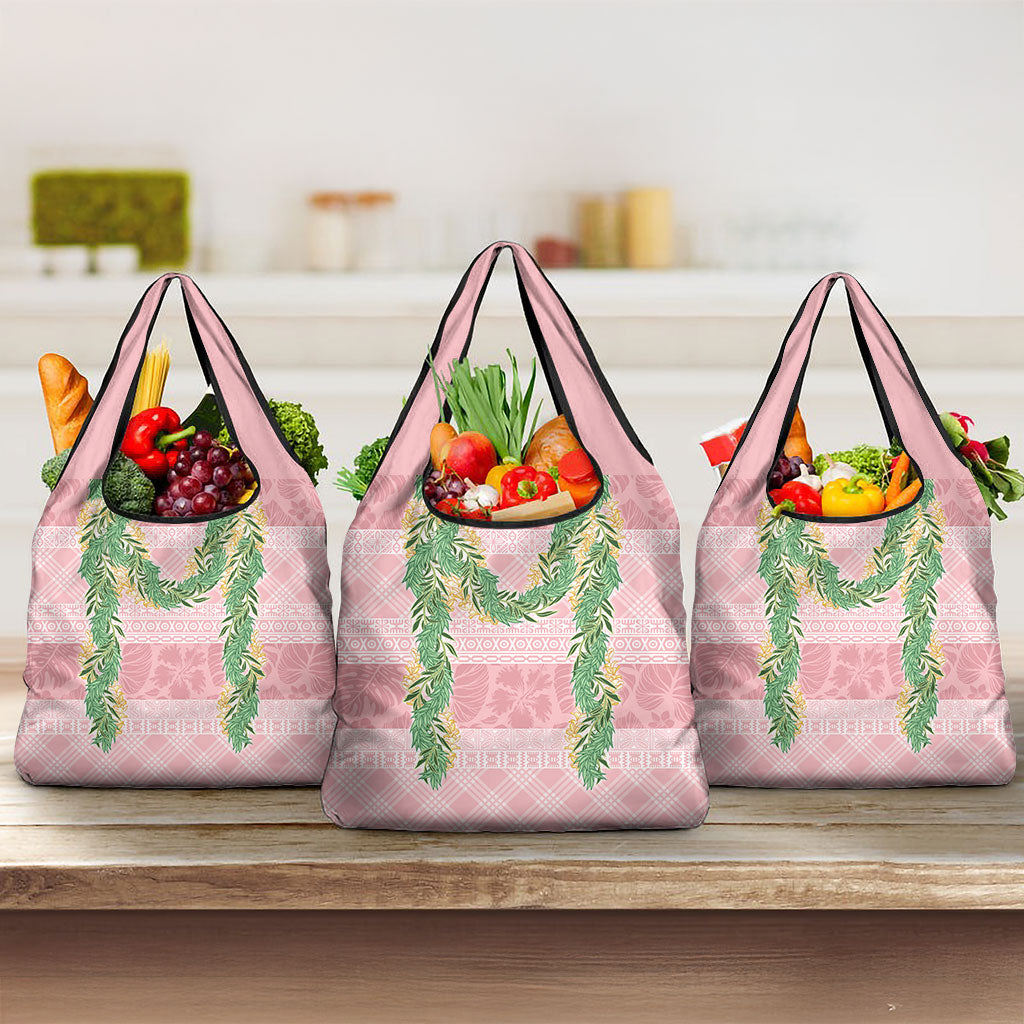 Hawai'i Paniolo Maile Twisted Lei Grocery Bag Dusty Rose