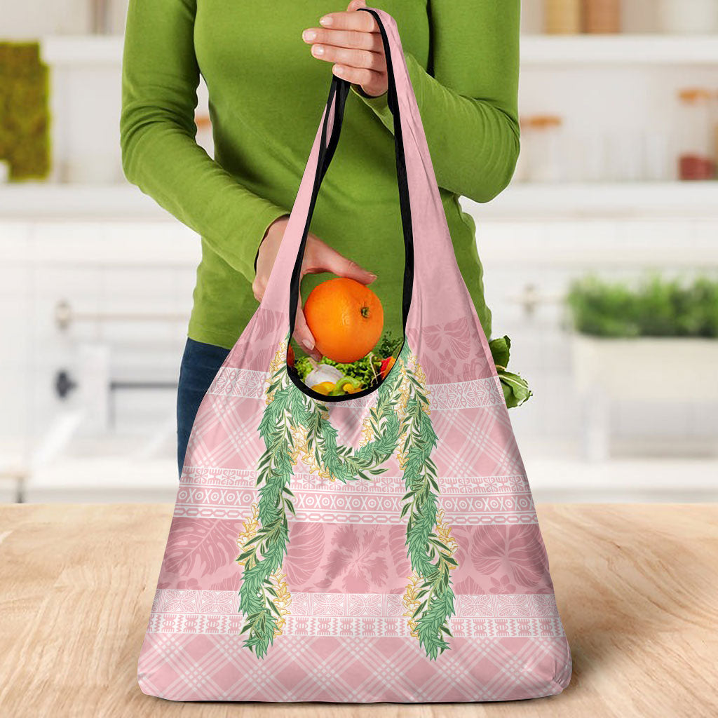 Hawai'i Paniolo Maile Twisted Lei Grocery Bag Dusty Rose