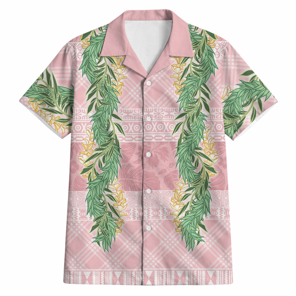 Hawai'i Paniolo Maile Twisted Lei Hawaiian Shirt Dusty Rose