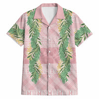 Hawai'i Paniolo Maile Twisted Lei Hawaiian Shirt Dusty Rose
