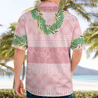 Hawai'i Paniolo Maile Twisted Lei Hawaiian Shirt Dusty Rose