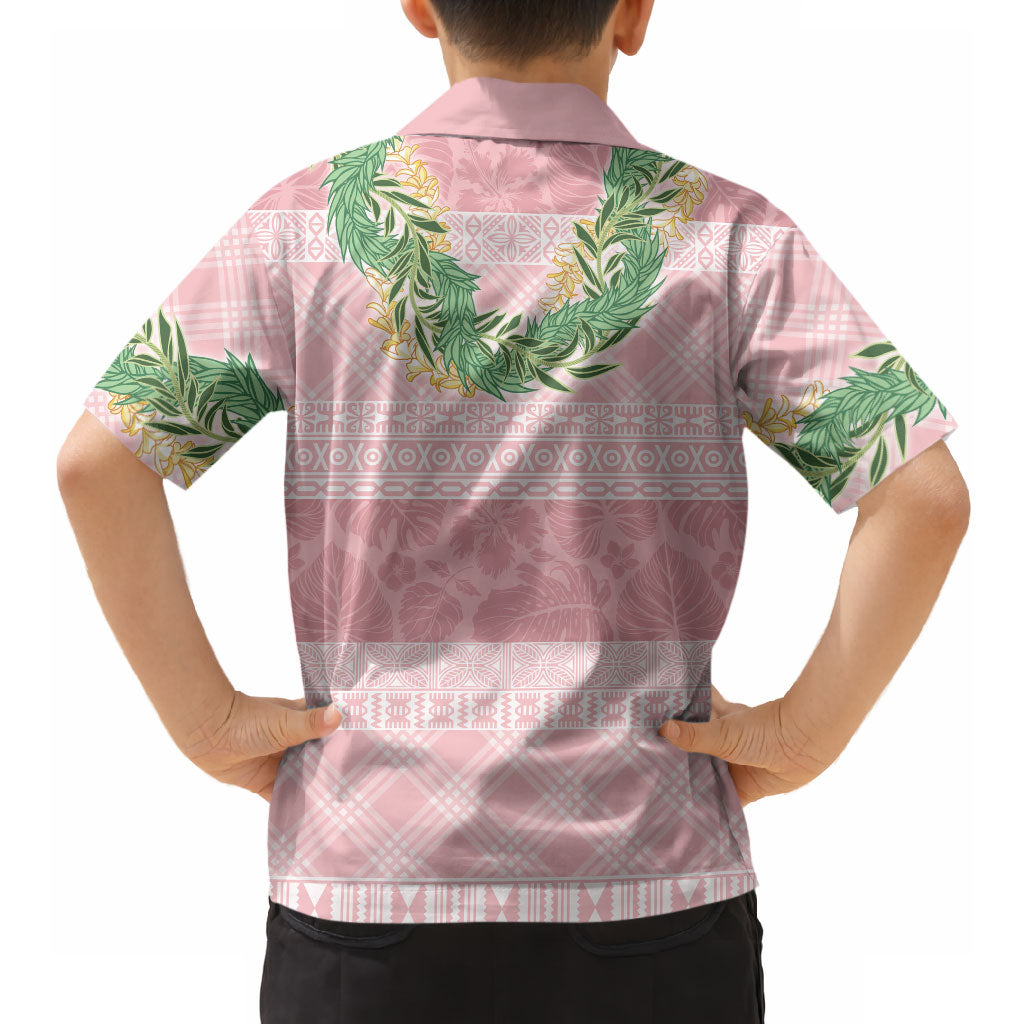 Hawai'i Paniolo Maile Twisted Lei Hawaiian Shirt Dusty Rose