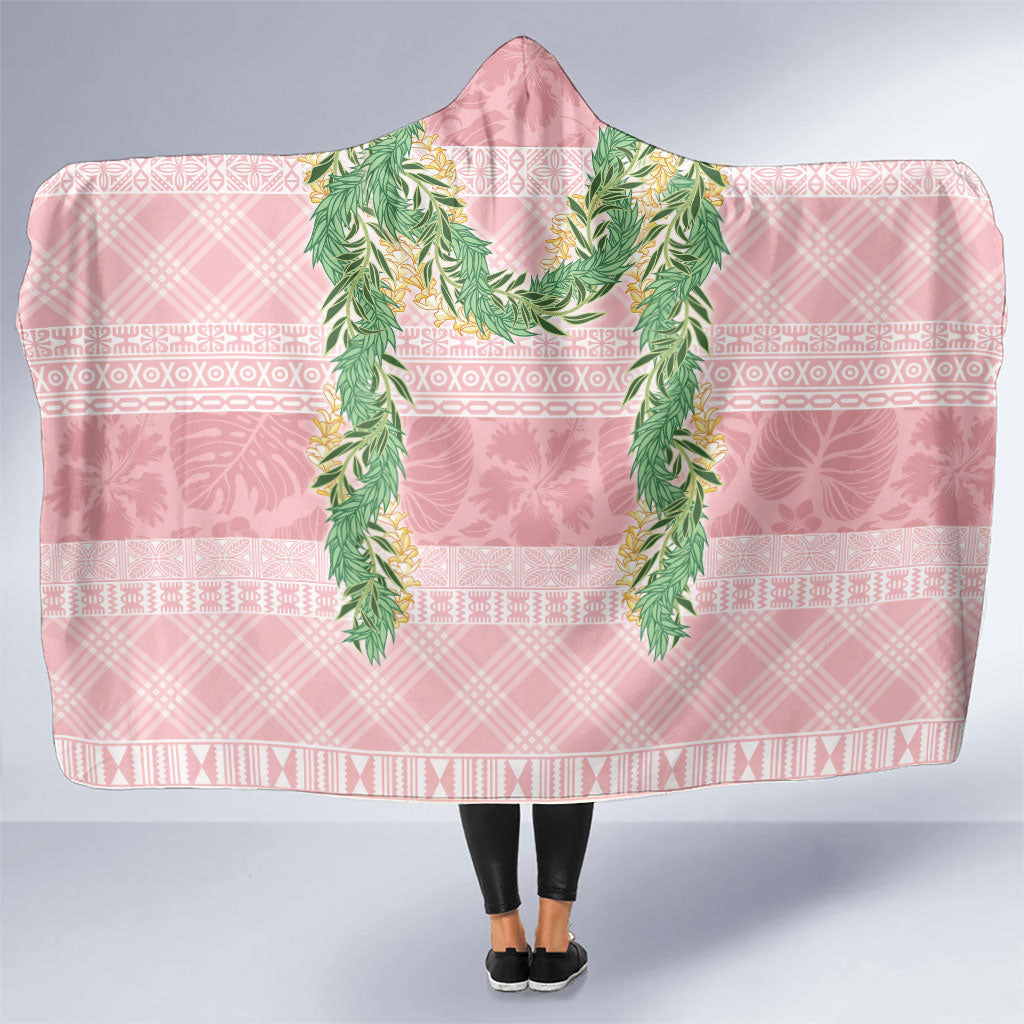 Hawai'i Paniolo Maile Twisted Lei Hooded Blanket Dusty Rose LT7 One Size Dusty Rose - Polynesian Pride