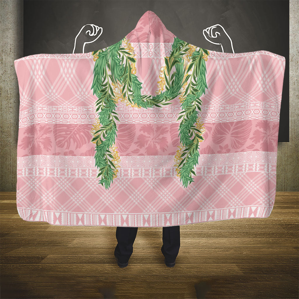 Hawai'i Paniolo Maile Twisted Lei Hooded Blanket Dusty Rose LT7 - Polynesian Pride