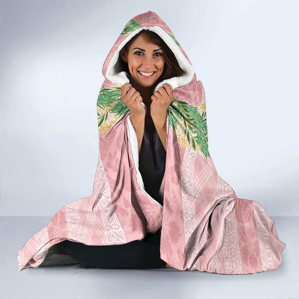 Hawai'i Paniolo Maile Twisted Lei Hooded Blanket Dusty Rose LT7 - Polynesian Pride