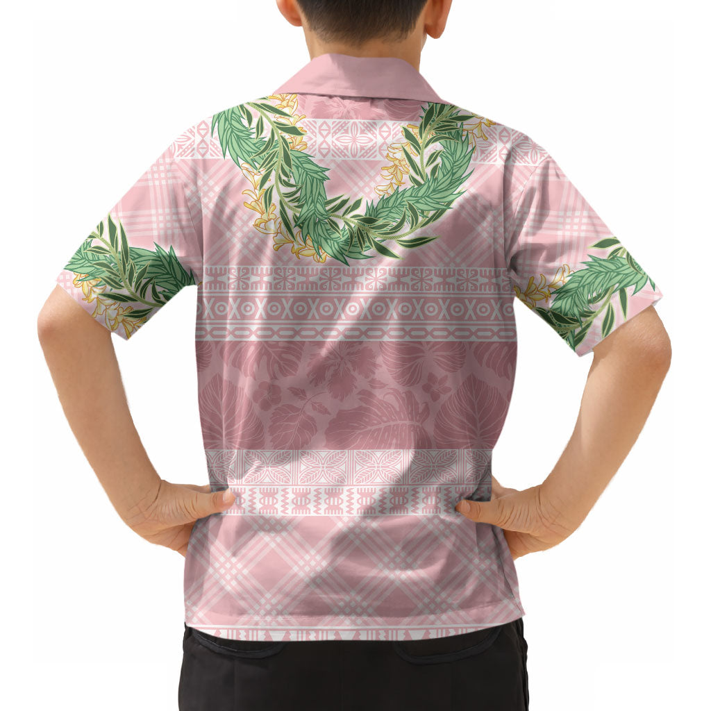 Hawai'i Paniolo Maile Twisted Lei Kid Hawaiian Shirt Dusty Rose