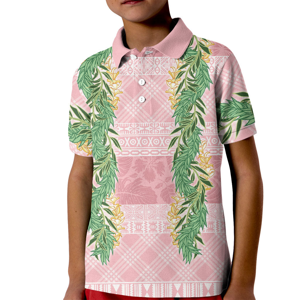 Hawai'i Paniolo Maile Twisted Lei Kid Polo Shirt Dusty Rose