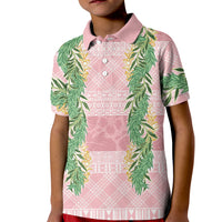 Hawai'i Paniolo Maile Twisted Lei Kid Polo Shirt Dusty Rose